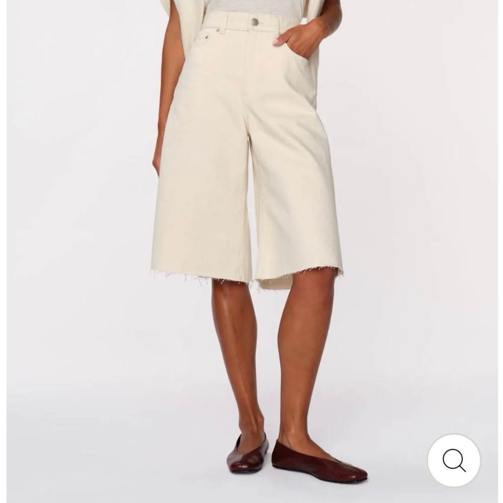 DL1961 Lucila Cream Wide-Leg Denim Shorts